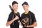 Twin brothers - young baseball players