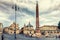 Twin Churches Santa Maria dei Miracoli and Santa Maria di Montesanto and the Obelisk in Piazza del Popolo