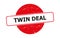 Twin deal stamp on white