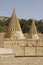 Twin domes of a Yezidi temple in Lalish, Iraq