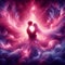 Twin flame couple. Soulmates. The concept of magical, esoteric, tantric, spiritual love. Connection between souls