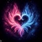 Twin flame couple. Soulmates. The concept of magical, esoteric, tantric, spiritual love. Connection between souls