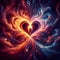 Twin flame couple. Soulmates. The concept of magical, esoteric, tantric, spiritual love. Connection between souls