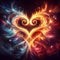 Twin flame couple. Soulmates. The concept of magical, esoteric, tantric, spiritual love. Connection between souls