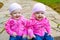 Twin Girls in Pink