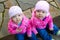 Twin Girls in Pink