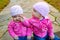 Twin Girls in Pink