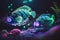 Twin Glowing Deep-Sea Fish: A Radiant Display of Bioluminescence