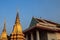 Twin golden pagodas at Wat Intharam