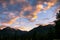 Twin lake sunset cloudscape alpine glow amber bliss