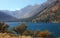 Twin lakes landscape in California Sierra mountains