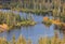 Twin lakes in Sierra mountains