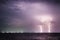 Twin Lightning Bolts on the sea