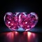 Twin neon hearts create a mesmerizing display, embodying loves radiant energy