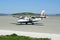 Twin Otter aircraft at beach airport