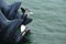 Twin outboard props on a boat in the water