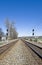 Twin railroad tracks