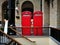 The twin red telephone box