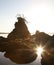 Twin Rocks in Oregon at sunset