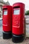 Twin royal mail cylindrical post boxes Lytham St Annes Fylde June 2019