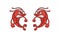 twin shrimp doodle mascot logo angry face