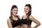 Twin smiling fitness-girl