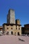 Twin towers on Cathedral Square in the city of San Gimignano