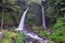 The twin waterfalls that part of beauty of Raung Mountain Sloves, Kalibaru Wetan Village, Banyuwangi Regency, Indonesia. Tirto