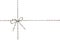 Twine rope with tied  bow isolated in white.Christmas decoration.Braided string for packing.Parcel wrapping tape