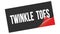 TWINKLE  TOES text on black red sticker stamp