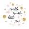 Twinkle twinkle little star text with gold polka dot pink star for girl baby shower card template