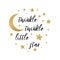Twinkle twinkle little star text with gold star and moon for girl baby shower card template