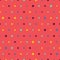 Twinkles on red background. Abstract vector seamless pattern with sparkles and stars in trendy colors