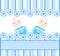 twins boys on blue striped background