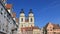 Twins Dome Of City Church With Colorful Historic building