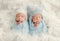 Twins newborn studio portrait