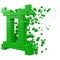 Twins zodiac sign shaped data block. version with green cubes. 3d pixel style vector illustration