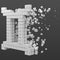 Twins zodiac sign shaped data block. version with white cubes. 3d pixel style vector illustration
