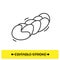 Twist donut icon. Braid shape deep fried or baked pastry line vector illustration
