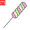 Twist lollipop color line icon, dessert and deliciois, swirl lollipop sign vector graphics, editable stroke filled