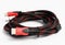 Twisted cable in a textile black sheath on a white background, hdmi adapter