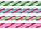 Twisted cane colorful borders set. Vector illustration.