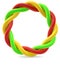 Twisted colorful rings