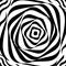 Twisted dynamic background. Optical illusion. Torsion, distortion, rotation movement effect