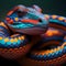 Twisted exotic colorful snake. Generative AI
