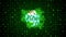 Twisted Motion View Green Shiny Happy St. Patrick\\\'s Day Greeting reveal On Green Twinkle Three Leaf Clovers Particles