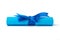 Twisted piece of blue paper tied with a silk blue ribbon