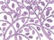 Twisted purple branches with leaves on white background