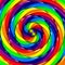 Twisted rainbow ring on white background. 3d illustrati