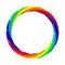 Twisted rainbow ring on white background. isolated 3d illustrati